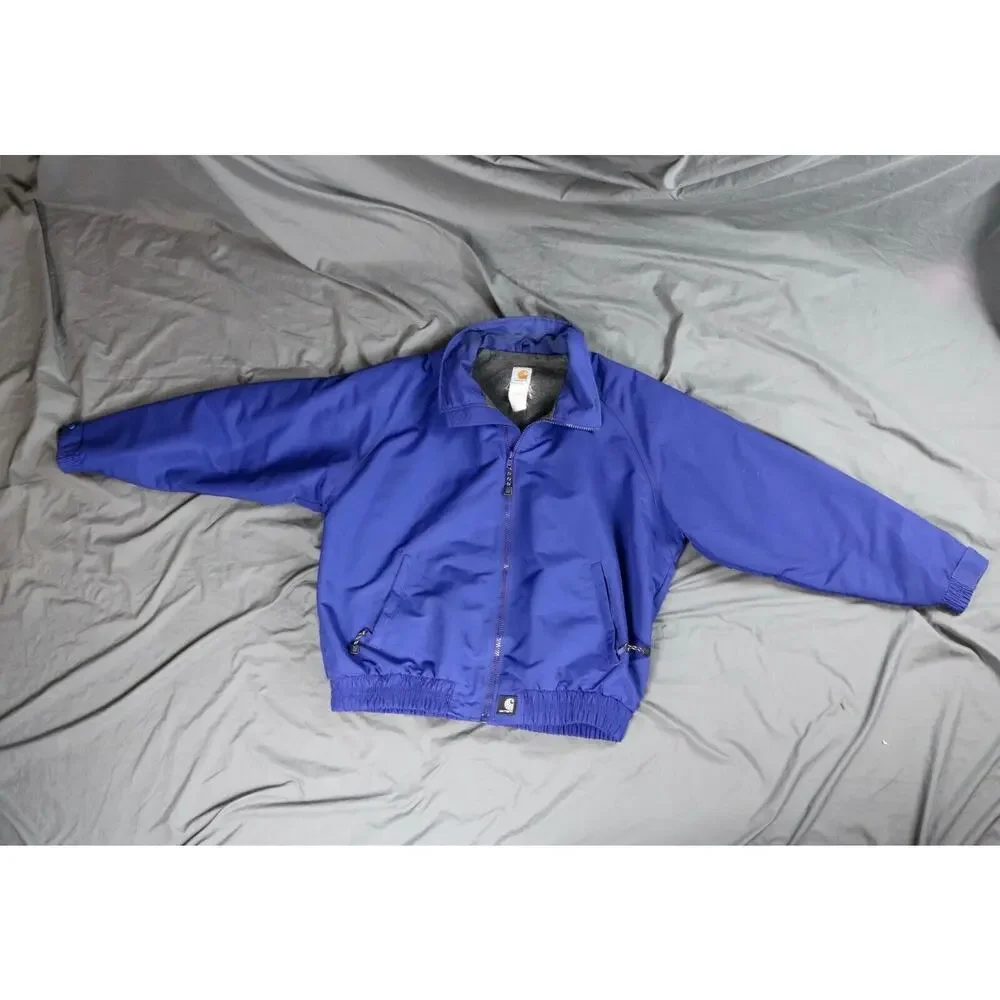 Carhartt Jacket Mens XL Blue J72 Workshield Squall Lined Fleece Vintage USA